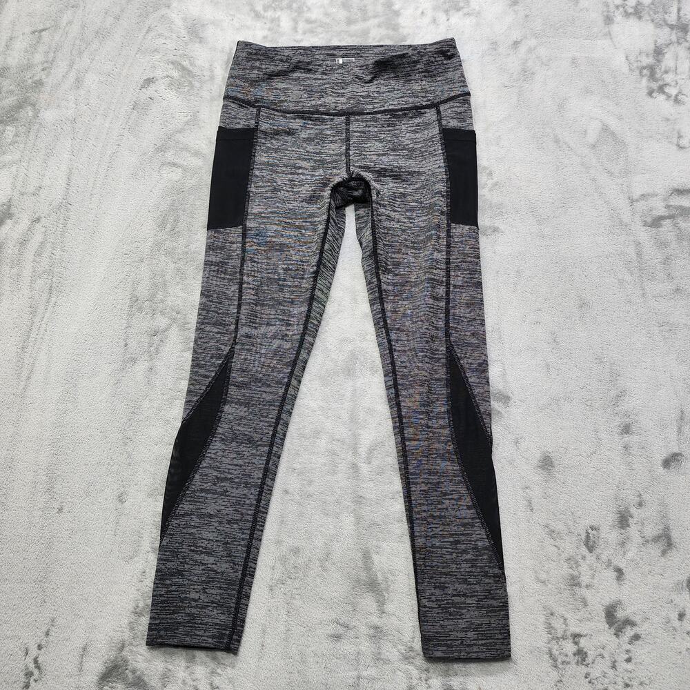 Mondetta Leggings Womens S Gray Black High Rise Ankle Stretch Workout Yoga Gym
